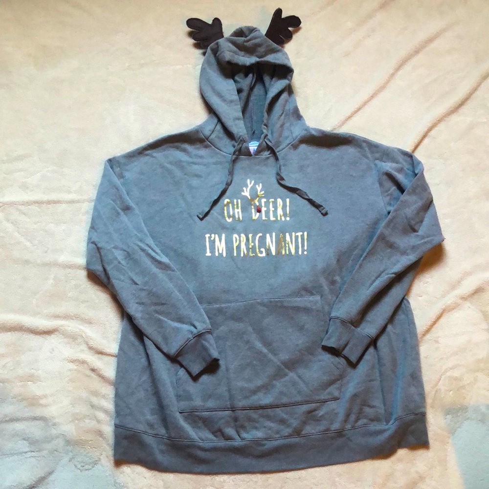 Motherhood Maternity hoodie, “Oh Deer!” Size 1X